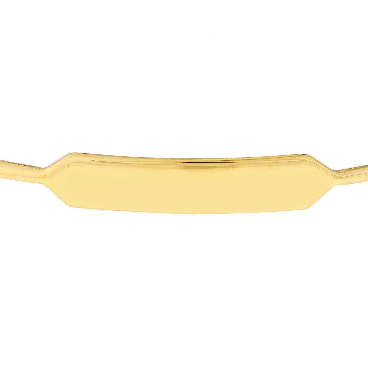 Birmingham Jewelry - 14K Gold Engravable Initial ID Cuff Bangle with Beaded Ends - Birmingham Jewelry