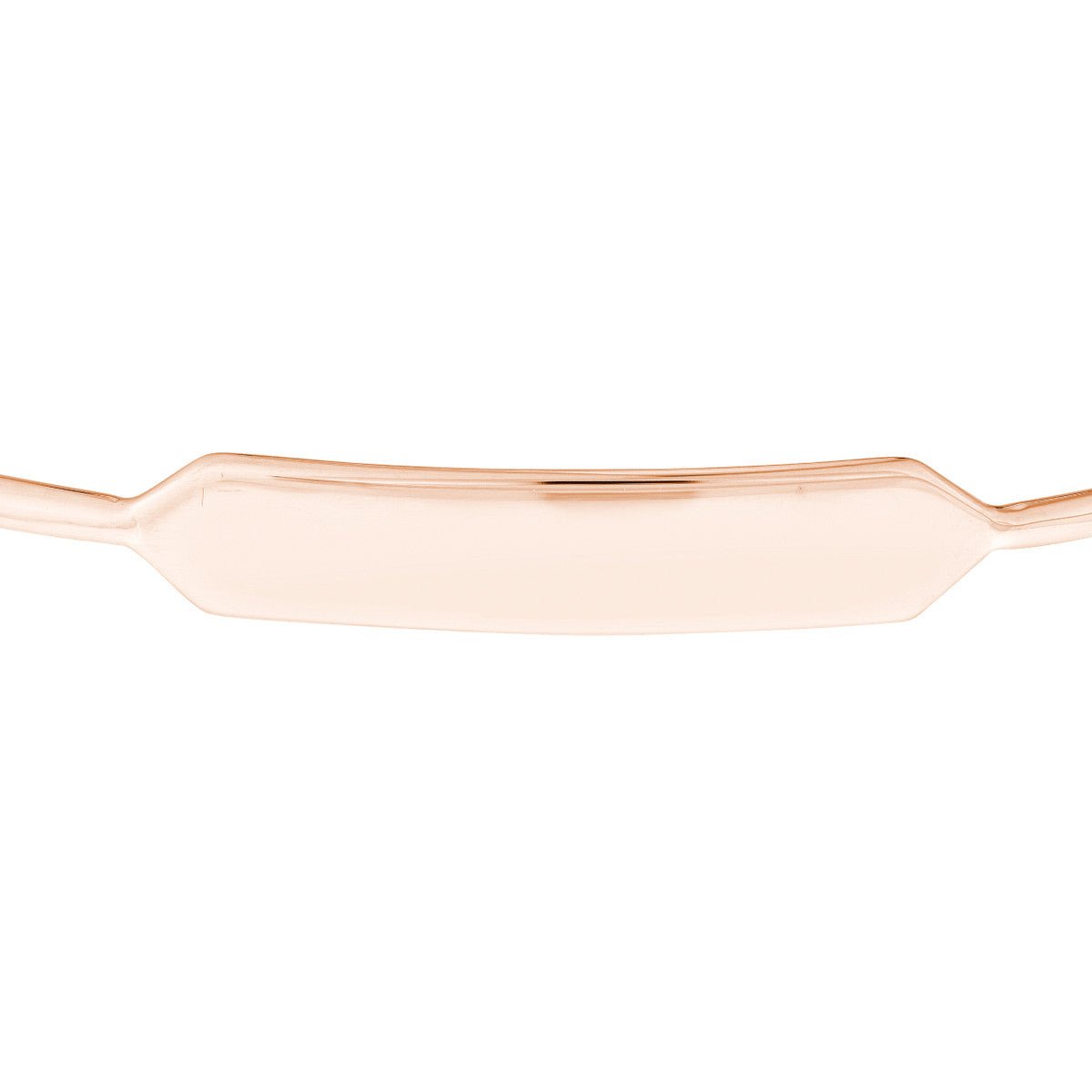 Birmingham Jewelry - 14K Gold Engravable Initial ID Cuff Bangle with Beaded Ends - Birmingham Jewelry