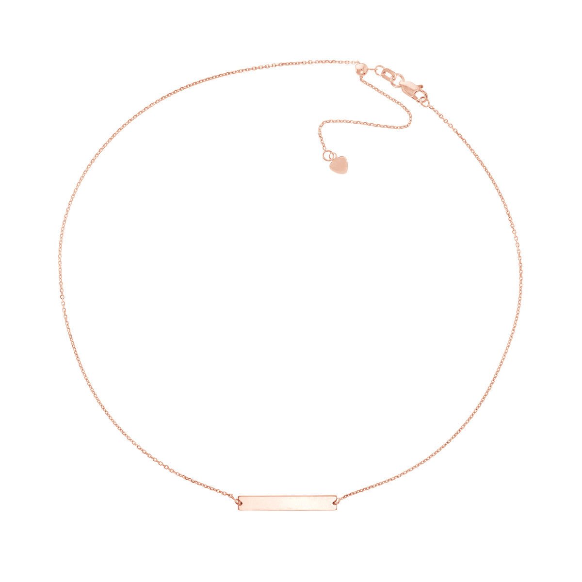 Birmingham Jewelry - 14K Gold Engravable Mini Bar Adjustable Choker - Birmingham Jewelry