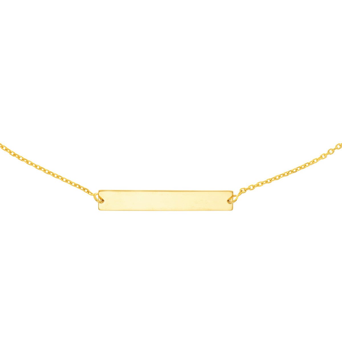 Birmingham Jewelry - 14K Gold Engravable Mini Bar Adjustable Choker - Birmingham Jewelry