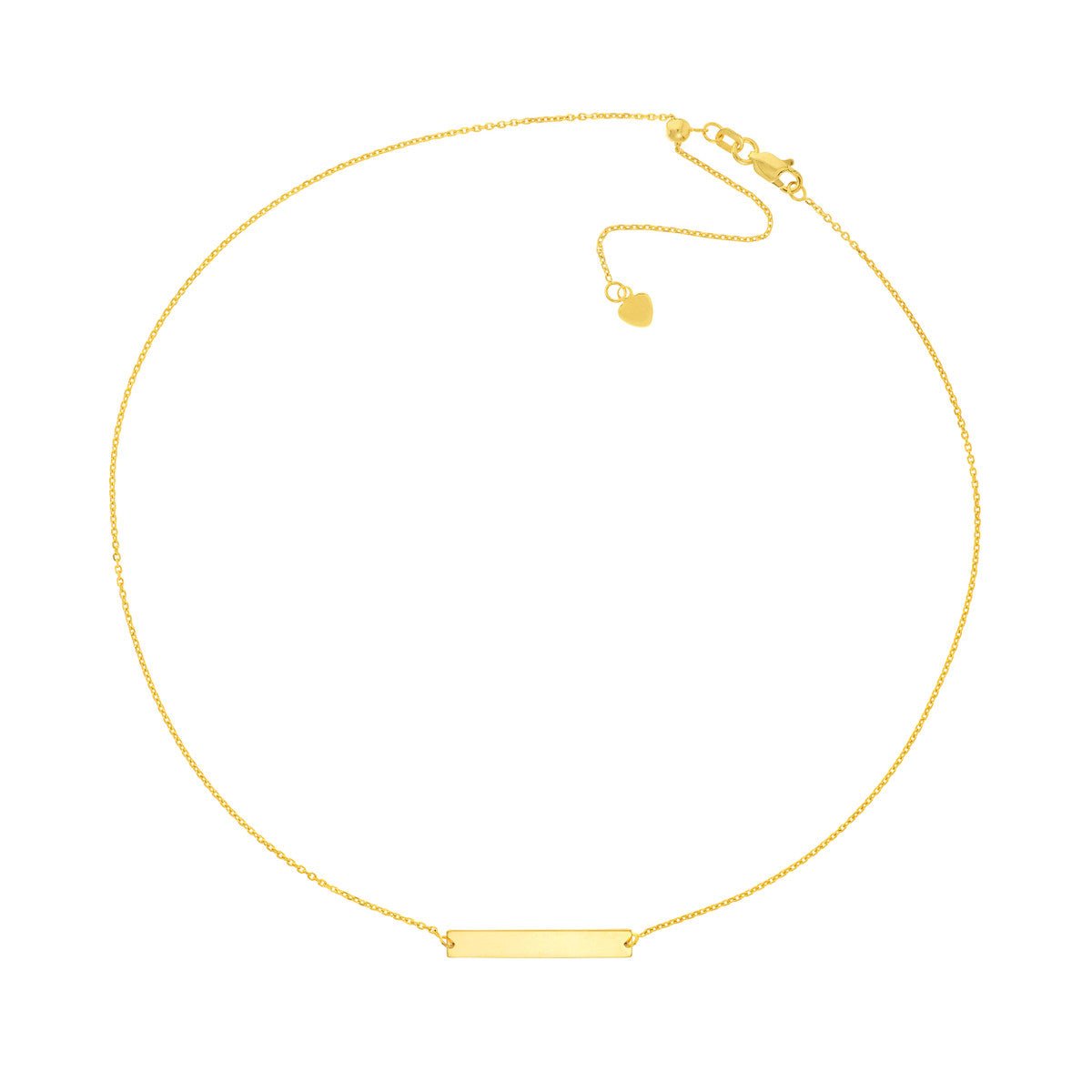 Birmingham Jewelry - 14K Gold Engravable Mini Bar Adjustable Choker - Birmingham Jewelry