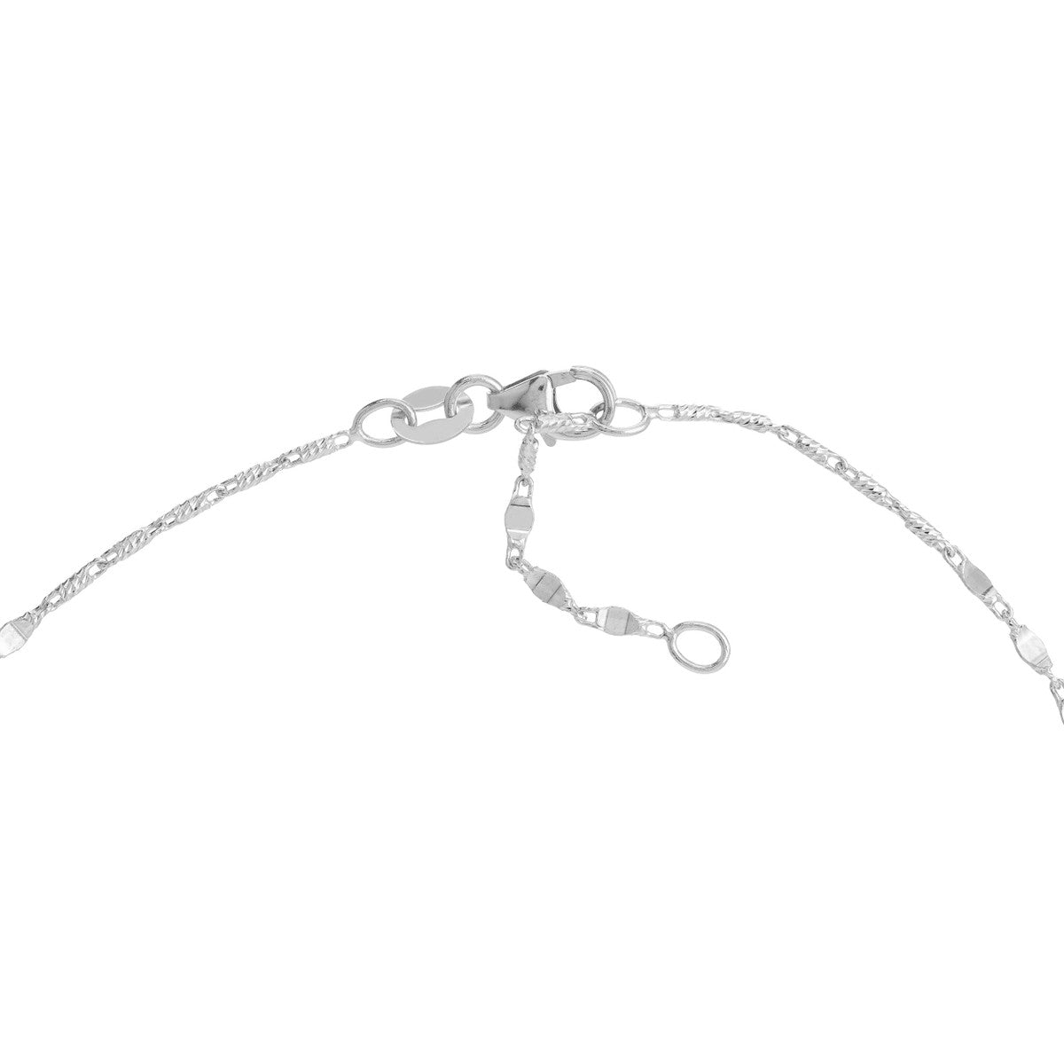 Birmingham Jewelry - 14K Gold Flat Diamond-Cut Stations Adjustable Anklet - Birmingham Jewelry