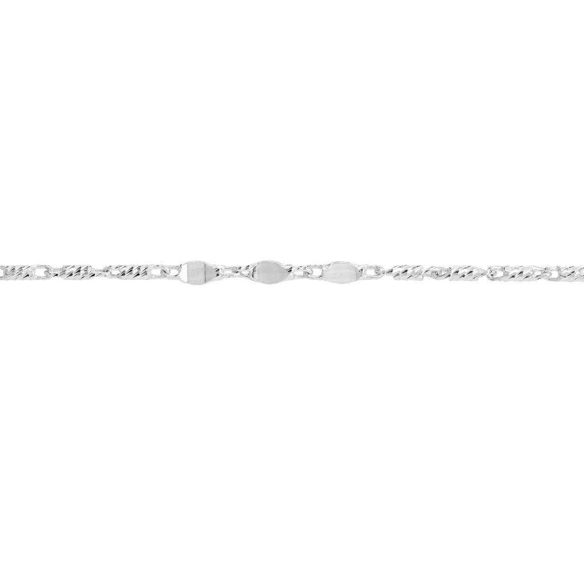 Birmingham Jewelry - 14K Gold Flat Diamond-Cut Stations Adjustable Anklet - Birmingham Jewelry
