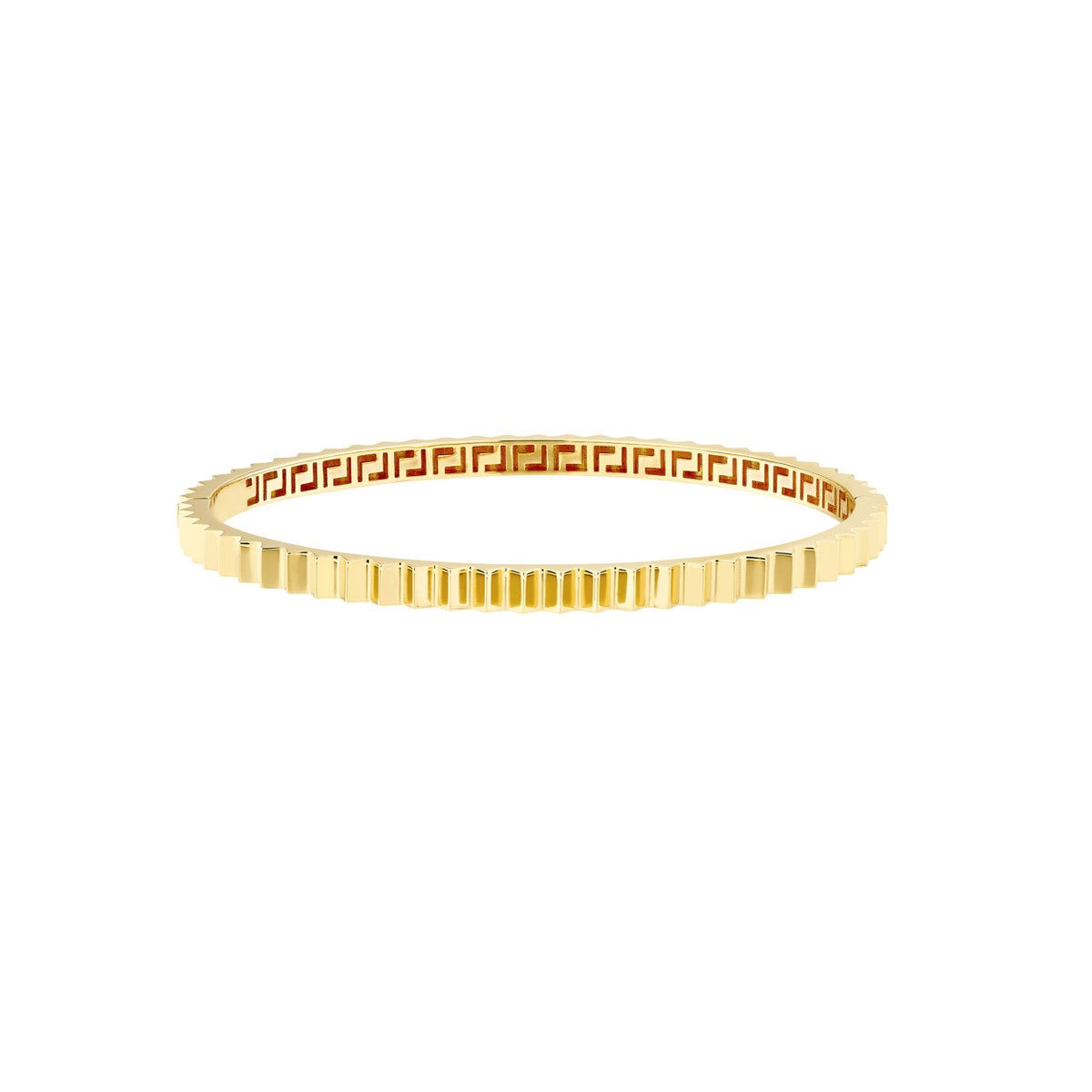 Birmingham Jewelry - 14K Gold Fluted Hinge Bangle Bracelet - Birmingham Jewelry