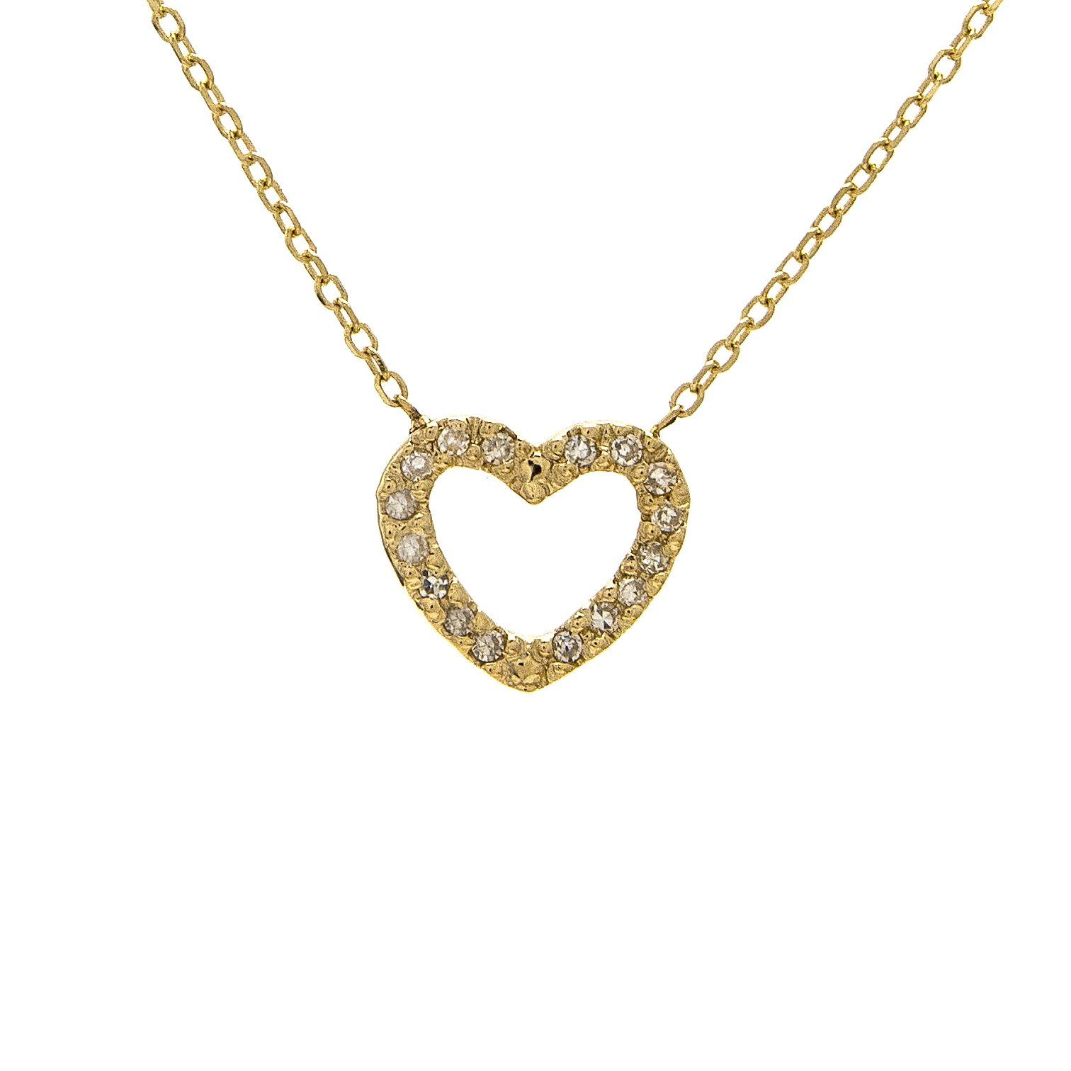 14K Gold Heart Necklace With Diamonds Birmingham Jewelry Necklace Birmingham Jewelry