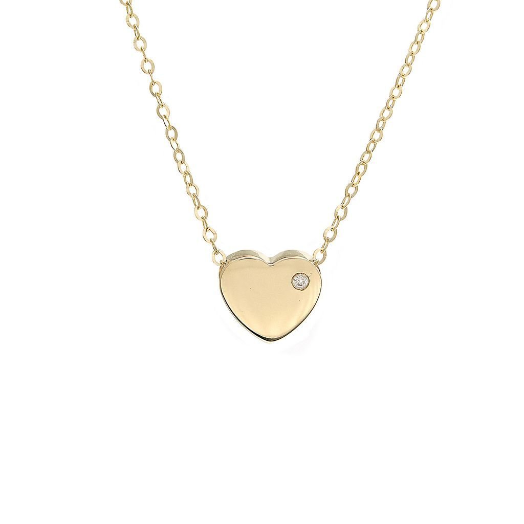 14K Gold Heart With Diamond Birmingham Jewelry Necklace Birmingham Jewelry