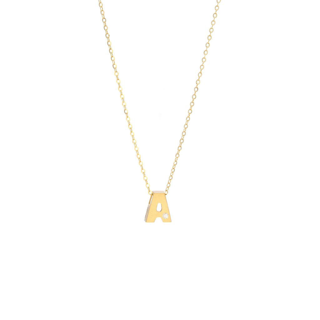 14K Gold Initial "A" Necklace (Diamond) Birmingham Jewelry Necklace Birmingham Jewelry