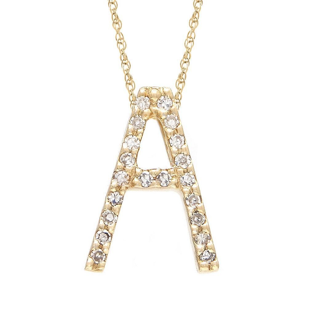 14K Gold Initial "A" Necklace With Diamonds (Big) Birmingham Jewelry Necklace Birmingham Jewelry