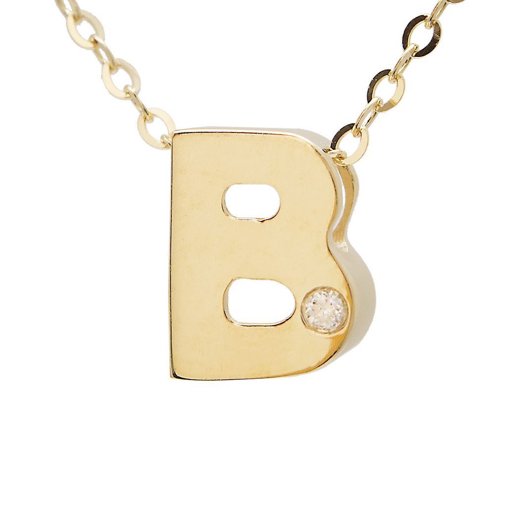 14K Gold Initial "B" Necklace (Diamond) Birmingham Jewelry Necklace Birmingham Jewelry