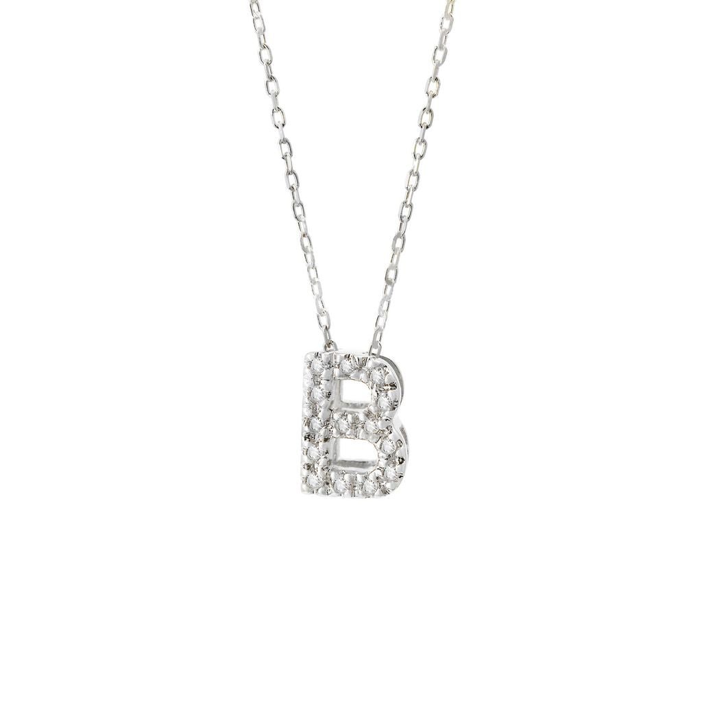 14K Gold Initial "B" Necklace With Diamonds Birmingham Jewelry Necklace Birmingham Jewelry
