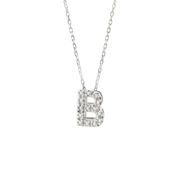 14K Gold Initial "B" Necklace With Diamonds Birmingham Jewelry Necklace Birmingham Jewelry 
