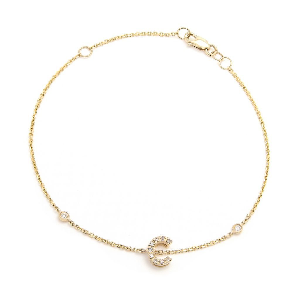 14K Gold Initial "C" Bracelet With Diamonds Birmingham Jewelry Bracelet Birmingham Jewelry