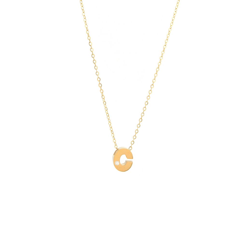 14K Gold Initial "C" Necklace (Diamond) Birmingham Jewelry Necklace Birmingham Jewelry