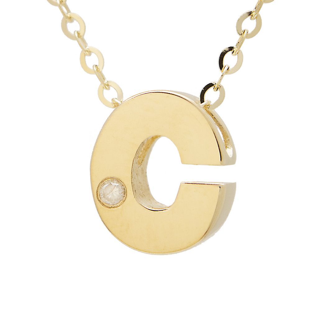 14K Gold Initial "C" Necklace (Diamond) Birmingham Jewelry Necklace Birmingham Jewelry