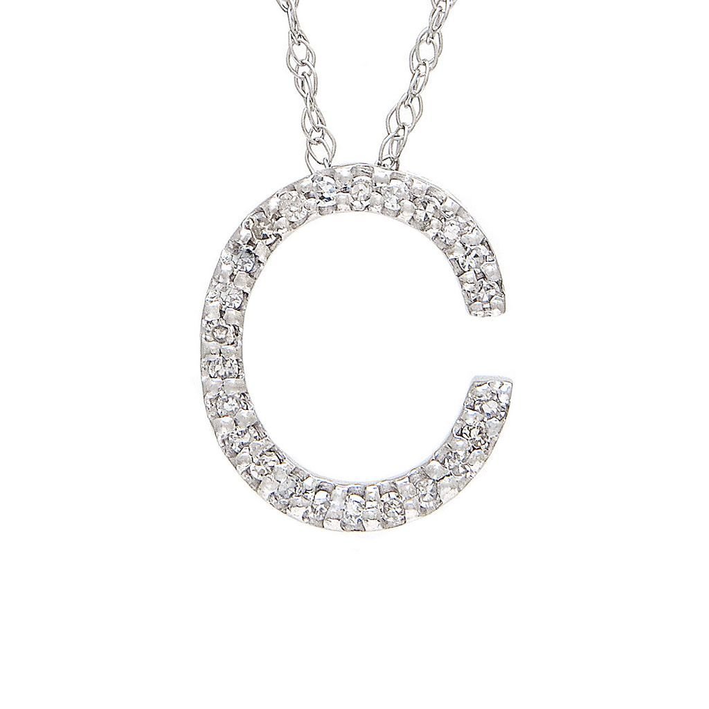 14K Gold Initial "C" Necklace With Diamonds (Big) Birmingham Jewelry Necklace Birmingham Jewelry