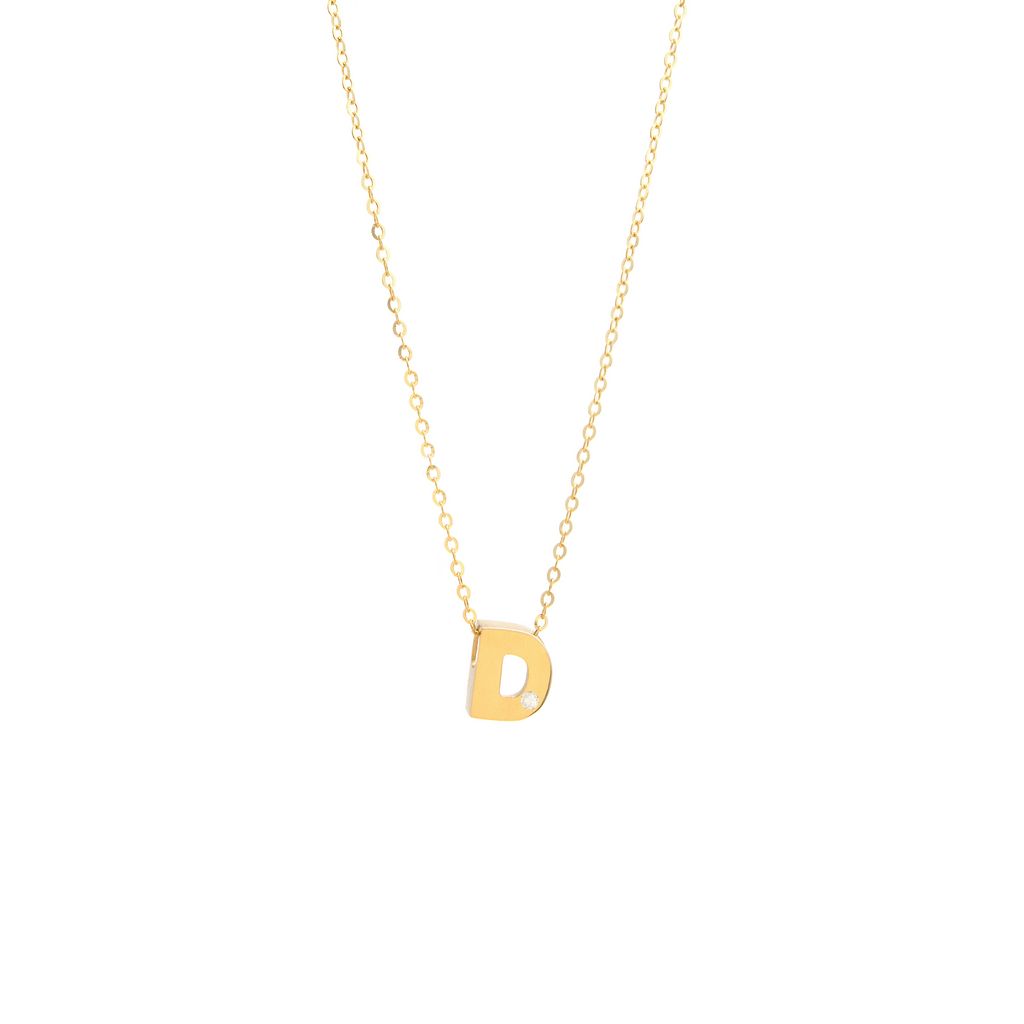 14K Gold Initial "D" Necklace (Diamond) Birmingham Jewelry Necklace Birmingham Jewelry