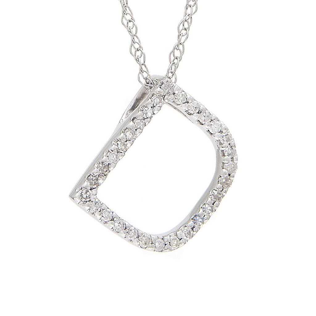 14K Gold Initial "D" Necklace With Diamonds (Big) Birmingham Jewelry Necklace Birmingham Jewelry