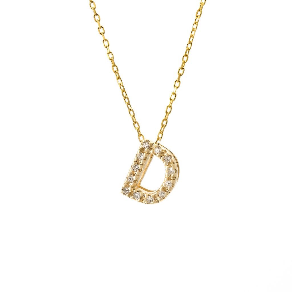 14K Gold Initial "D" Necklace With Diamonds Birmingham Jewelry Necklace Birmingham Jewelry