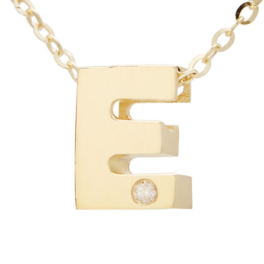 14K Gold Initial "E" Necklace (Diamond) Birmingham Jewelry Necklace Birmingham Jewelry