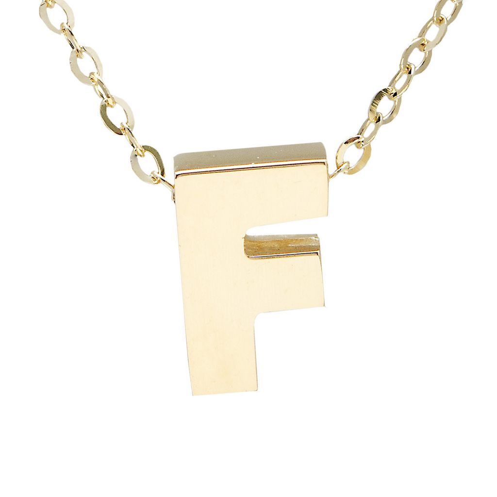 14K Gold Initial "F" Necklace Birmingham Jewelry Necklace Birmingham Jewelry