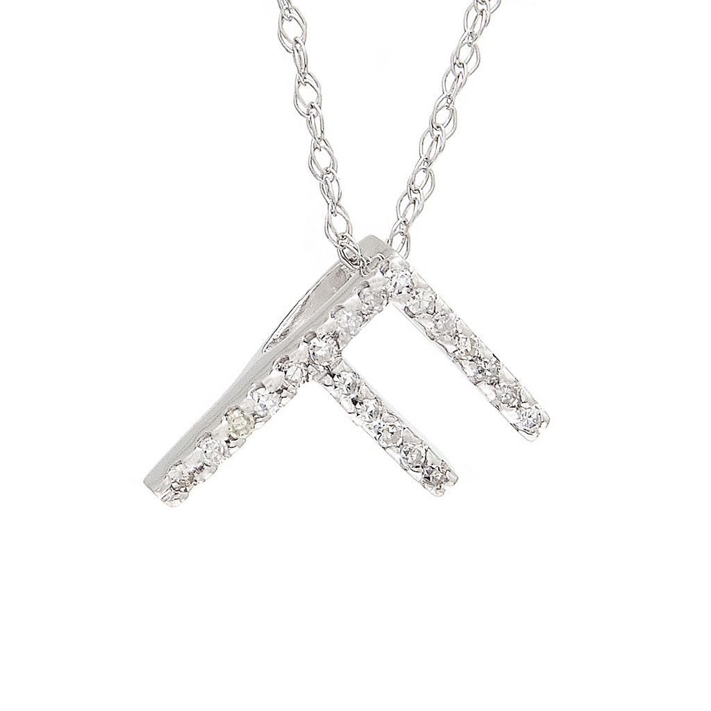 14K Gold Initial "F" Necklace With Diamonds (Big) Birmingham Jewelry Necklace Birmingham Jewelry