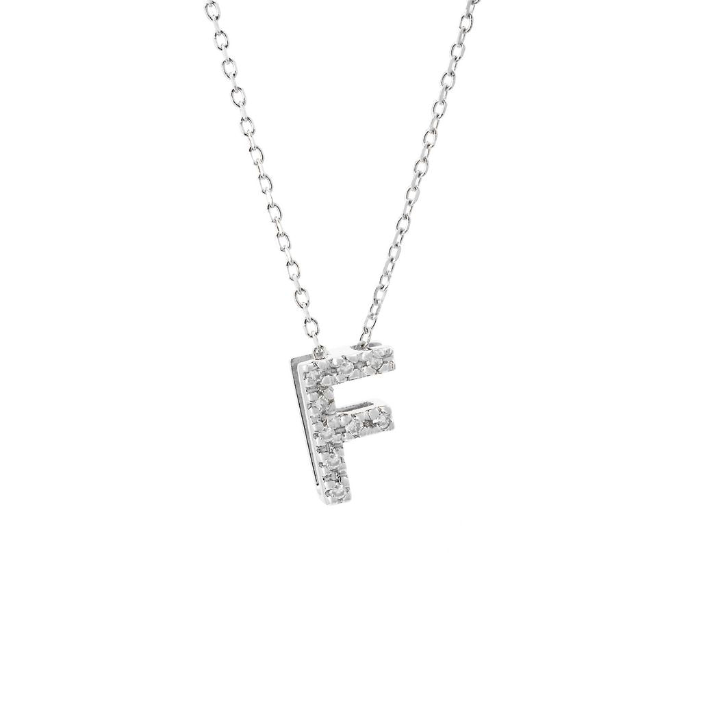 14K Gold Initial "F" Necklace With Diamonds Birmingham Jewelry Necklace Birmingham Jewelry