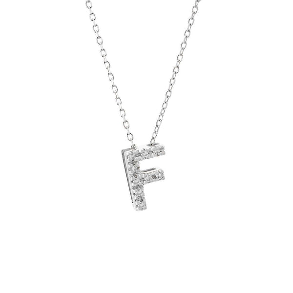 14K Gold Initial "F" Necklace With Diamonds Birmingham Jewelry Necklace Birmingham Jewelry 