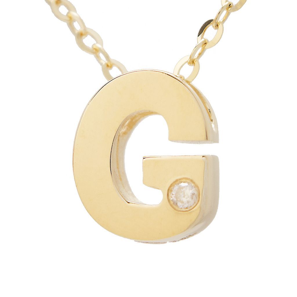 14K Gold Initial "G" Necklace (Diamond) Birmingham Jewelry Necklace Birmingham Jewelry