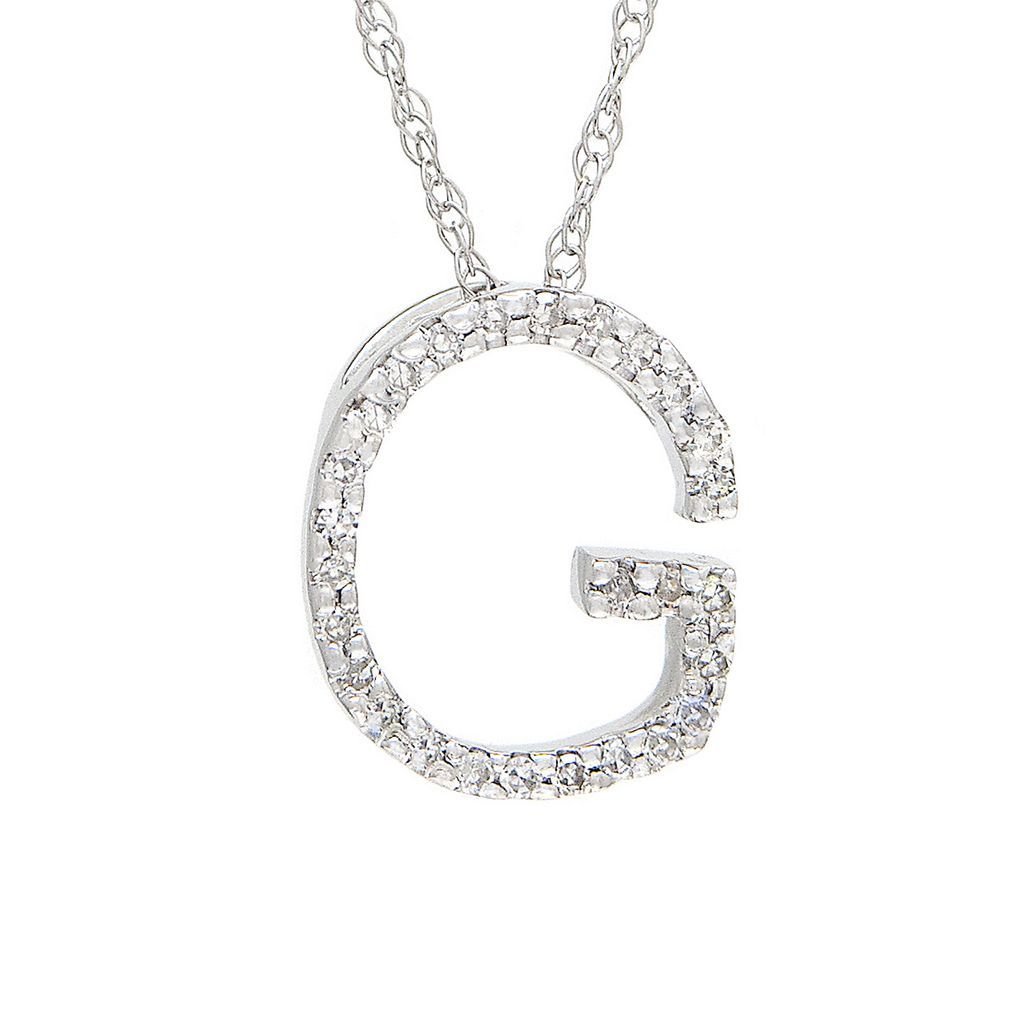 14K Gold Initial "G" Necklace With Diamonds (Big) Birmingham Jewelry Necklace Birmingham Jewelry