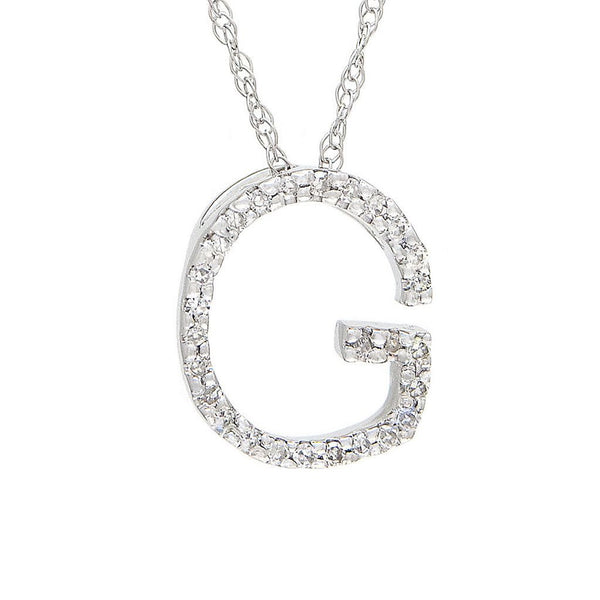 14K Gold Initial "G" Necklace With Diamonds (Big) Birmingham Jewelry Necklace Birmingham Jewelry 