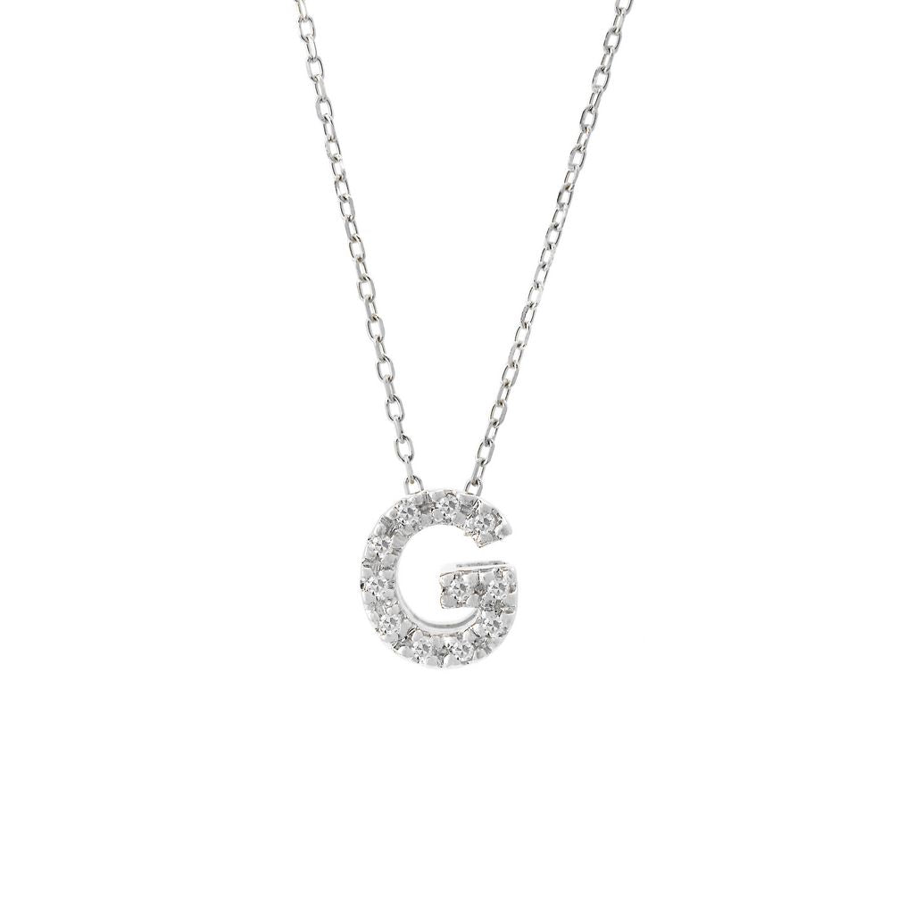 14K Gold Initial "G" Necklace With Diamonds Birmingham Jewelry Necklace Birmingham Jewelry