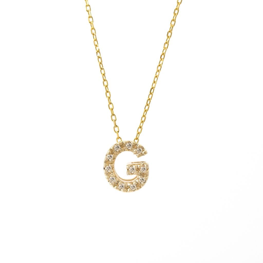 14K Gold Initial "G" Necklace With Diamonds Birmingham Jewelry Necklace Birmingham Jewelry