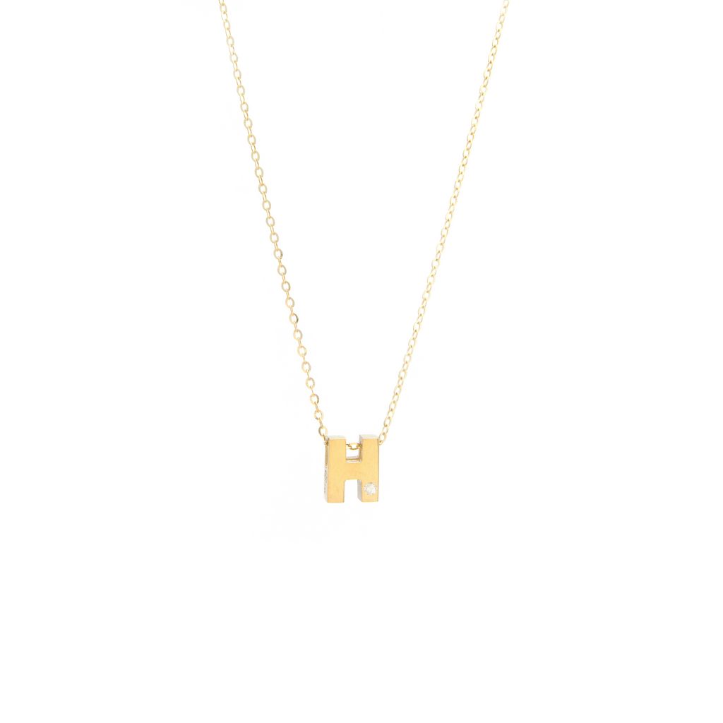 14K Gold Initial "H" Necklace (Diamond) Birmingham Jewelry Necklace Birmingham Jewelry