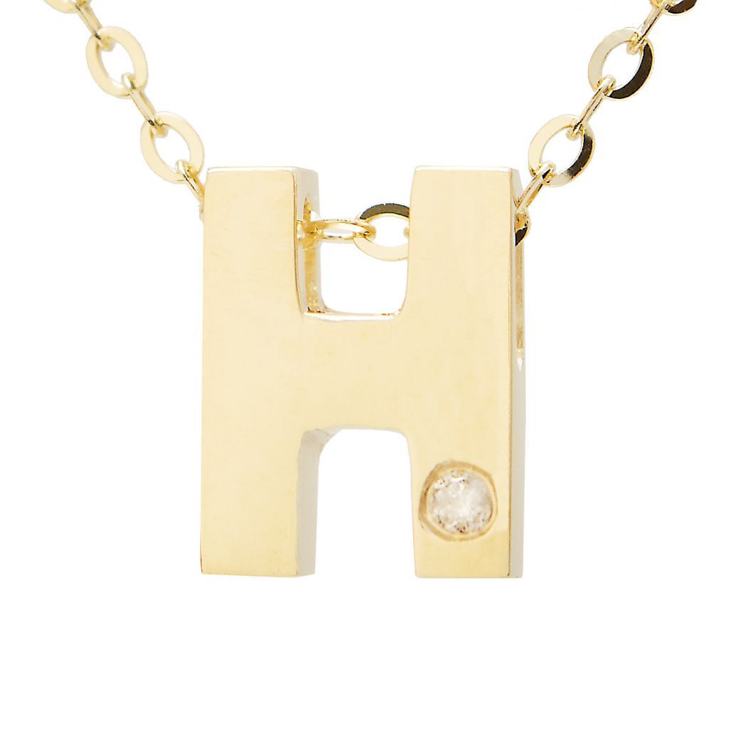 14K Gold Initial "H" Necklace (Diamond) Birmingham Jewelry Necklace Birmingham Jewelry