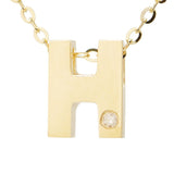 14K Gold Initial "H" Necklace (Diamond) Birmingham Jewelry Necklace Birmingham Jewelry 