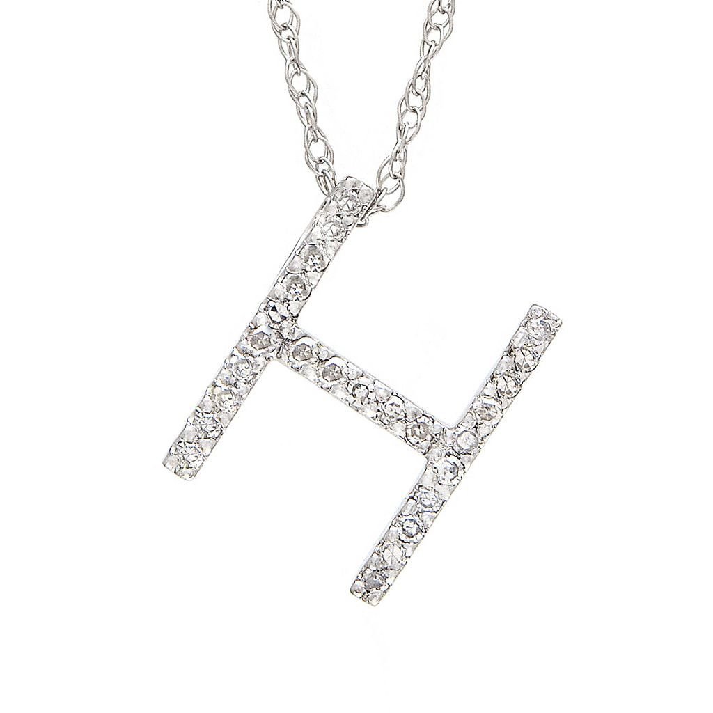 14K Gold Initial "H" Necklace With Diamonds (Big) Birmingham Jewelry Necklace Birmingham Jewelry