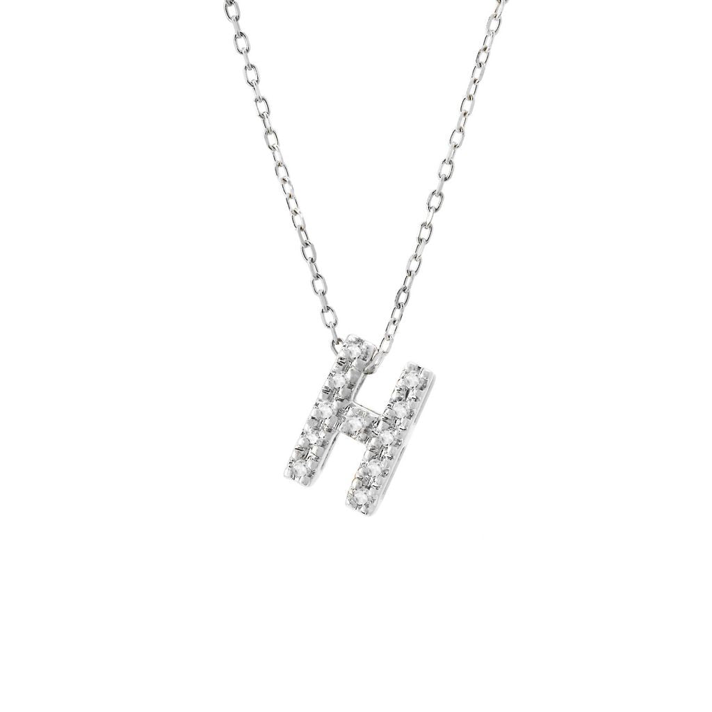 14K Gold Initial "H" Necklace With Diamonds Birmingham Jewelry Necklace Birmingham Jewelry