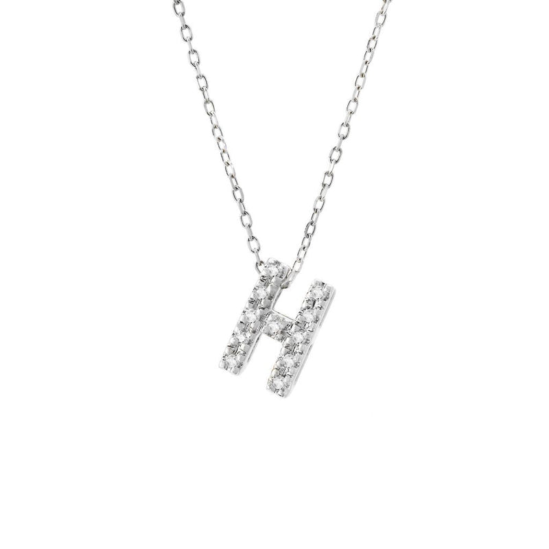 14K Gold Initial "H" Necklace With Diamonds Birmingham Jewelry Necklace Birmingham Jewelry 