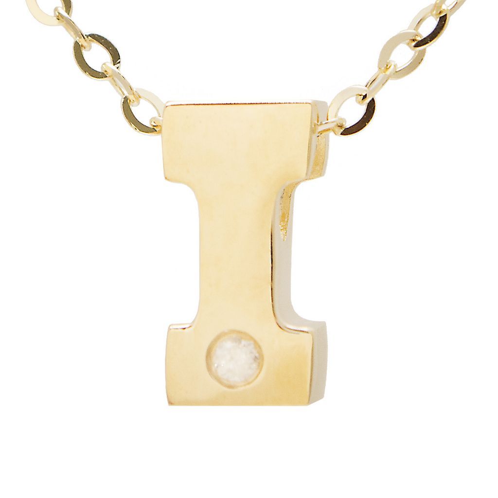 14K Gold Initial "I" Necklace (Diamond) Birmingham Jewelry Necklace Birmingham Jewelry
