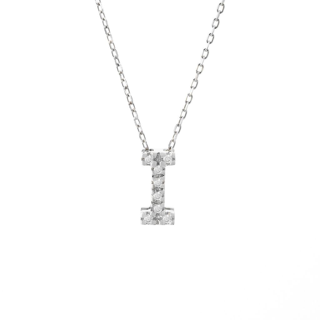 14K Gold Initial "I" Necklace With Diamonds Birmingham Jewelry Necklace Birmingham Jewelry