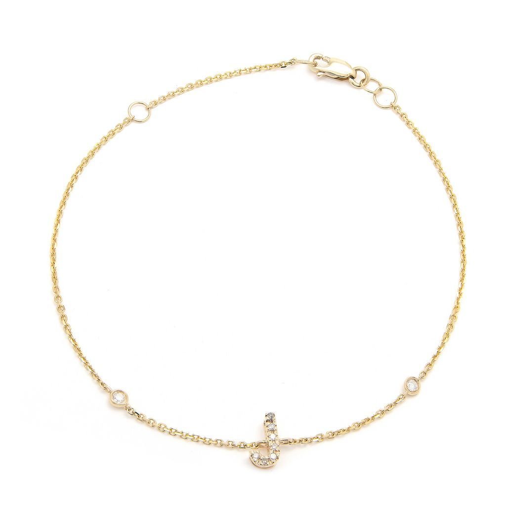 14K Gold Initial "J" Bracelet With Diamonds Birmingham Jewelry Bracelet Birmingham Jewelry