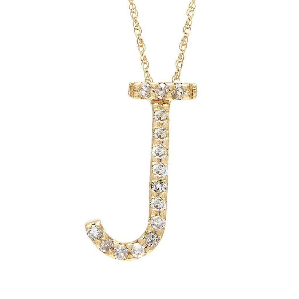 14K Gold Initial "J" Necklace With Diamonds (Big) Birmingham Jewelry Necklace Birmingham Jewelry