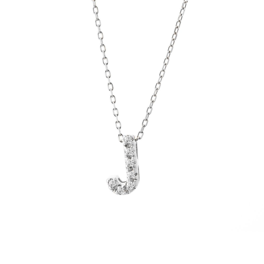 14K Gold Initial "J" Necklace With Diamonds Birmingham Jewelry Necklace Birmingham Jewelry