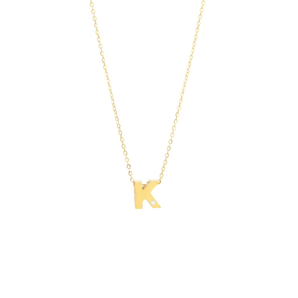 14K Gold Initial "K" Necklace (Diamond) Birmingham Jewelry Necklace Birmingham Jewelry