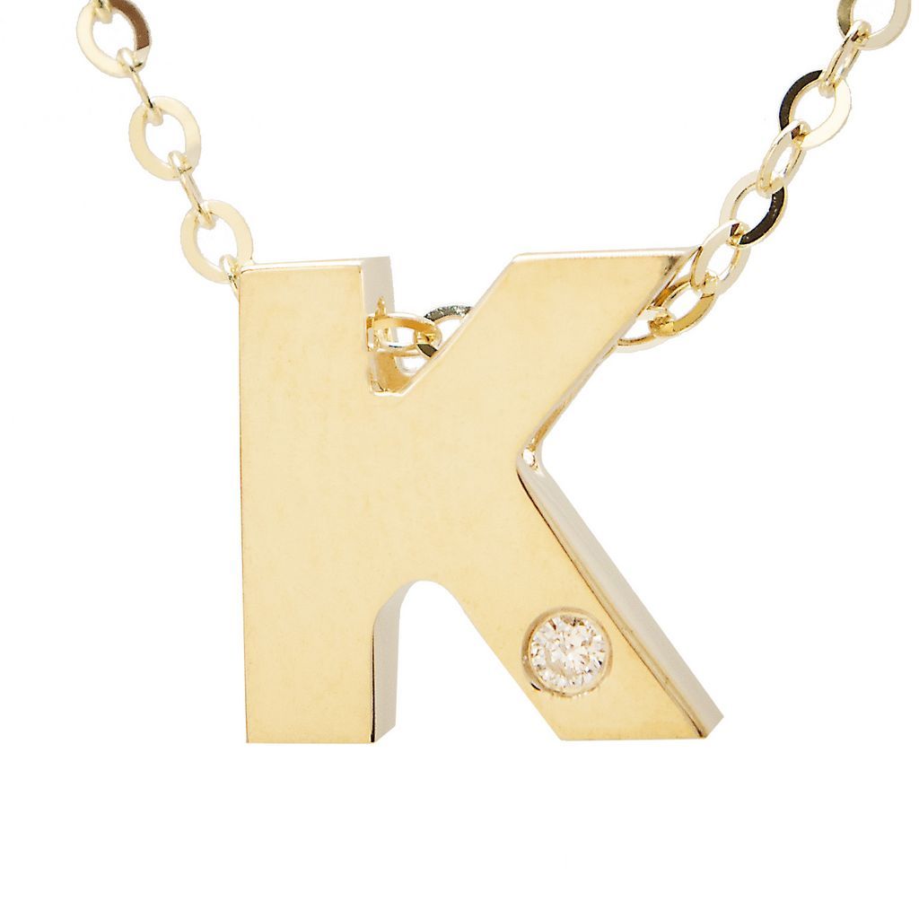 14K Gold Initial "K" Necklace (Diamond) Birmingham Jewelry Necklace Birmingham Jewelry