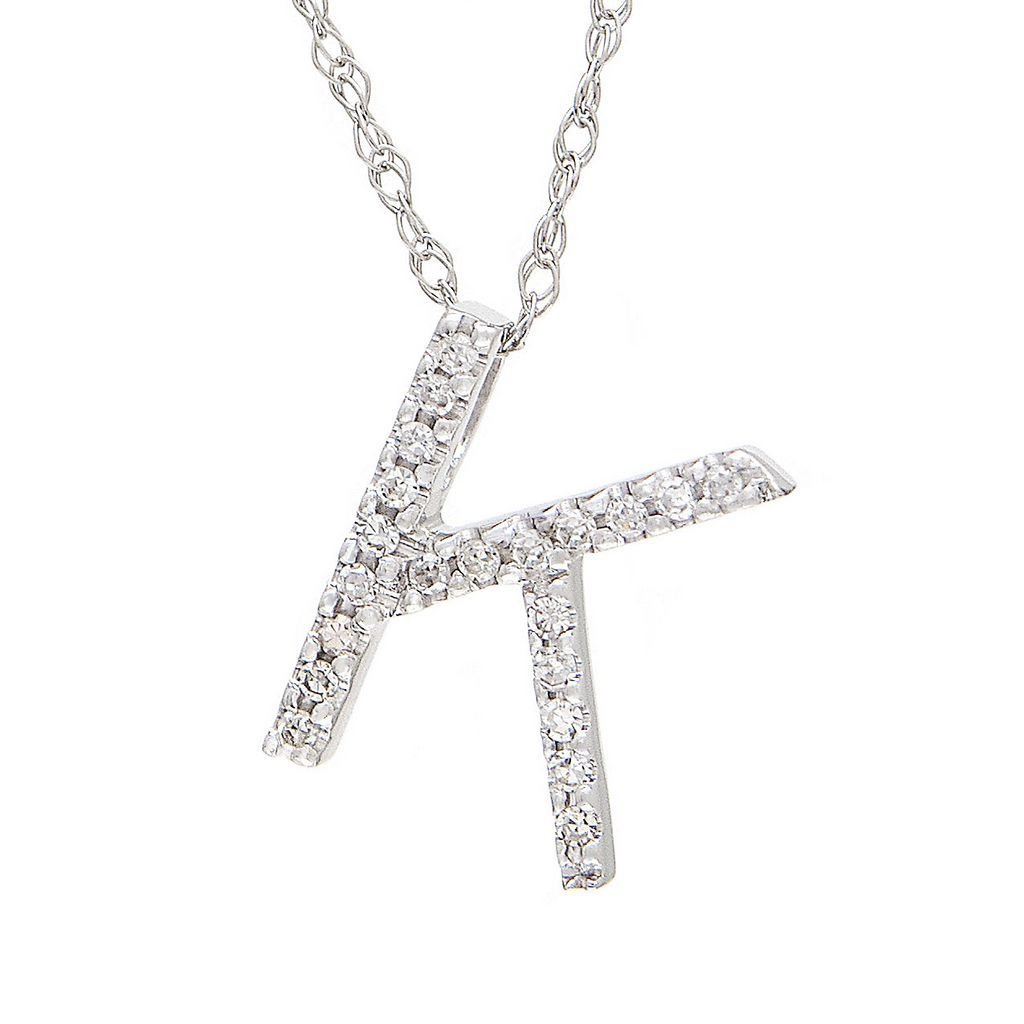 14K Gold Initial "K" Necklace With Diamonds (Big) Birmingham Jewelry Necklace Birmingham Jewelry