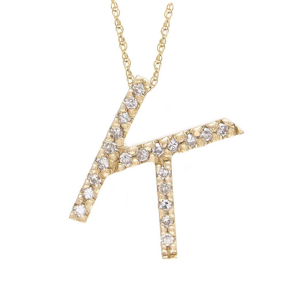 14K Gold Initial "K" Necklace With Diamonds (Big) Birmingham Jewelry Necklace Birmingham Jewelry