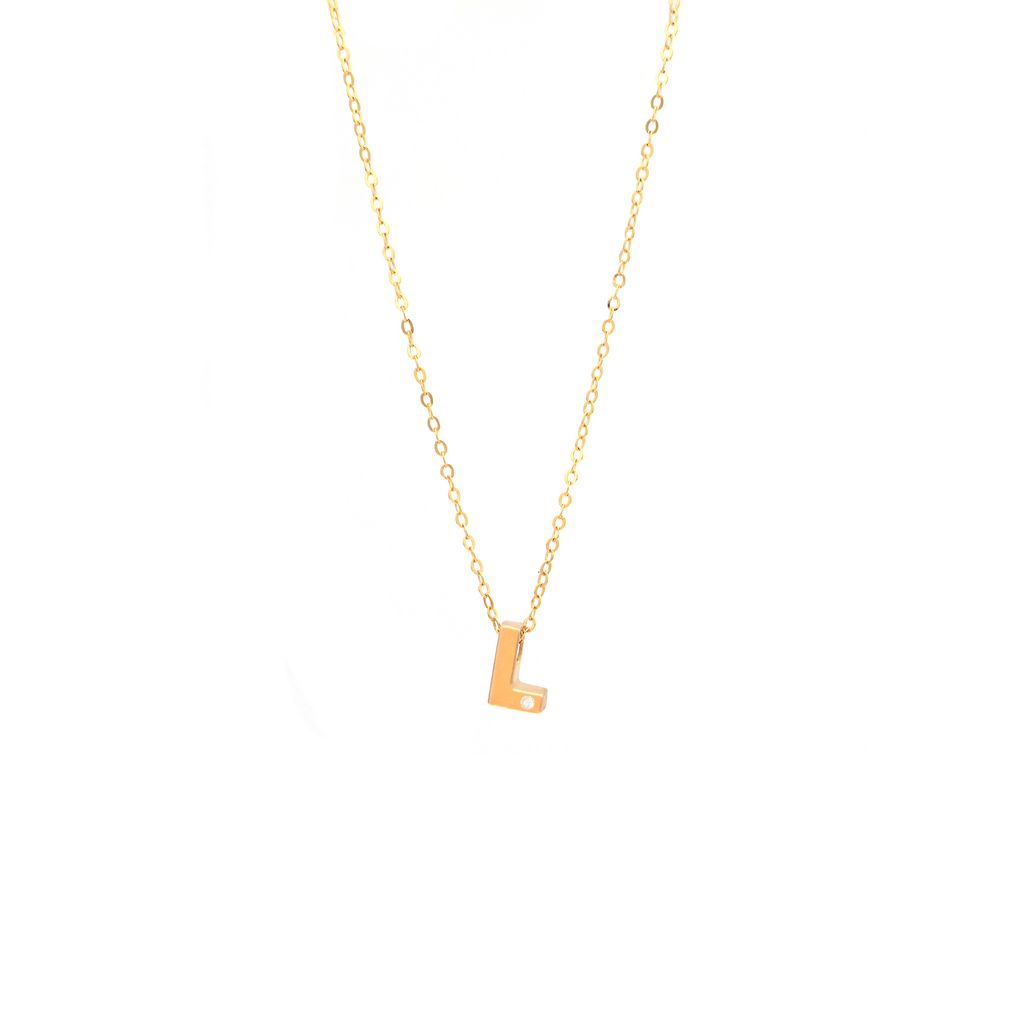 14K Gold Initial "L" Necklace (Diamond) Birmingham Jewelry Necklace Birmingham Jewelry