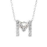 14K Gold Initial "M" Necklace With Diamonds Birmingham Jewelry Necklace Birmingham Jewelry 