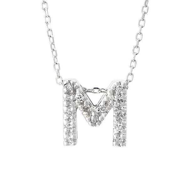 14K Gold Initial "M" Necklace With Diamonds Birmingham Jewelry Necklace Birmingham Jewelry 